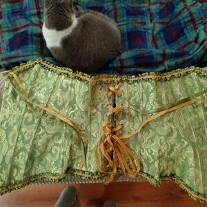 Luxurious Green and Gold Brocade Corset